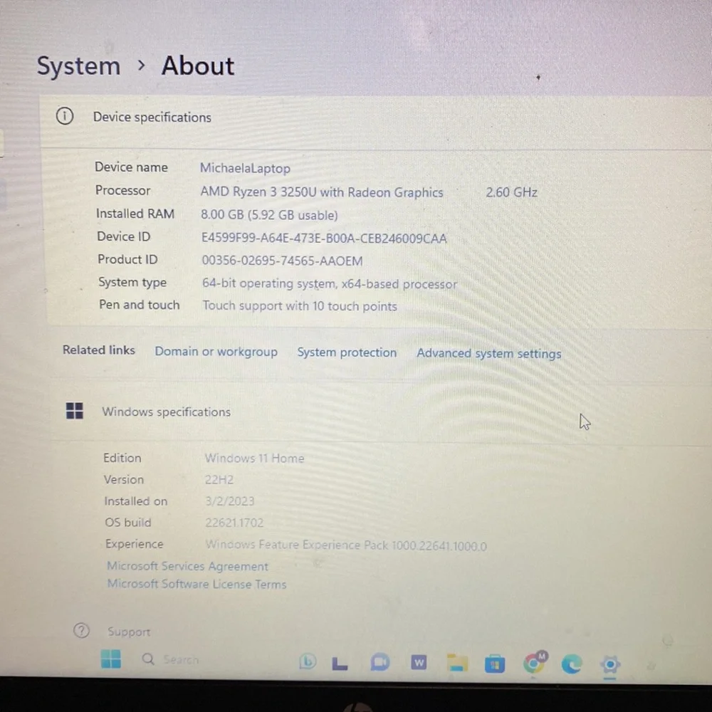 Microsoft Windows HP Touch Screen Laptop 15.6”
